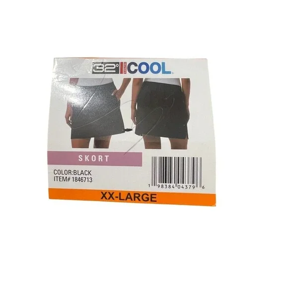 32 Degrees Cool Skort XX-Large Black Athletic Golf Tennis Skirt - Picture 3 of 4